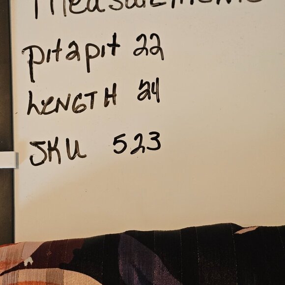 Haver London black/orange floral design pullover Blouse.  Size XL - Picture 10 of 10